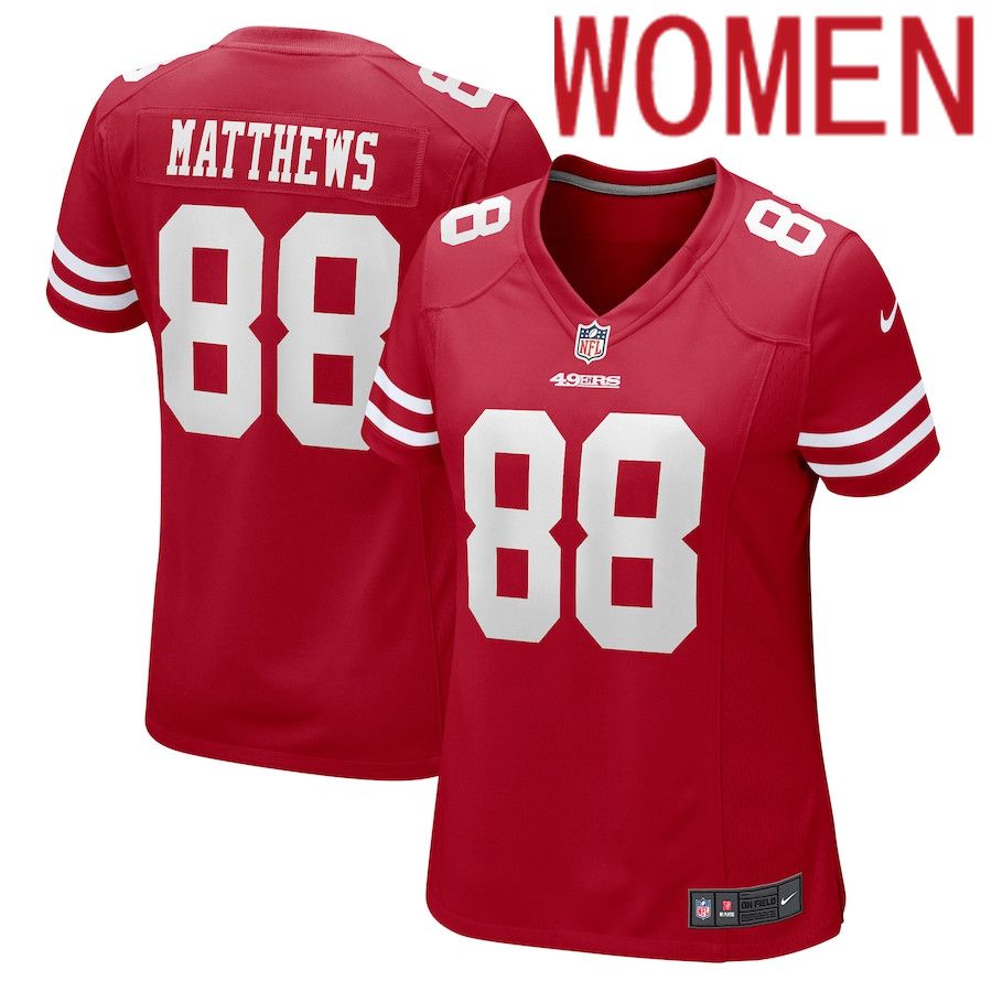 Cheap Women San Francisco 49ers 88 Jordan Matthews Nike Scarlet Game NFL Jersey